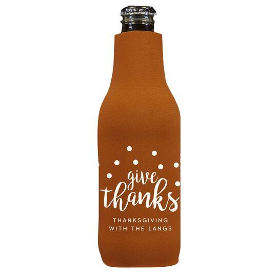 Confetti Dots Give Thanks Bottle Huggers